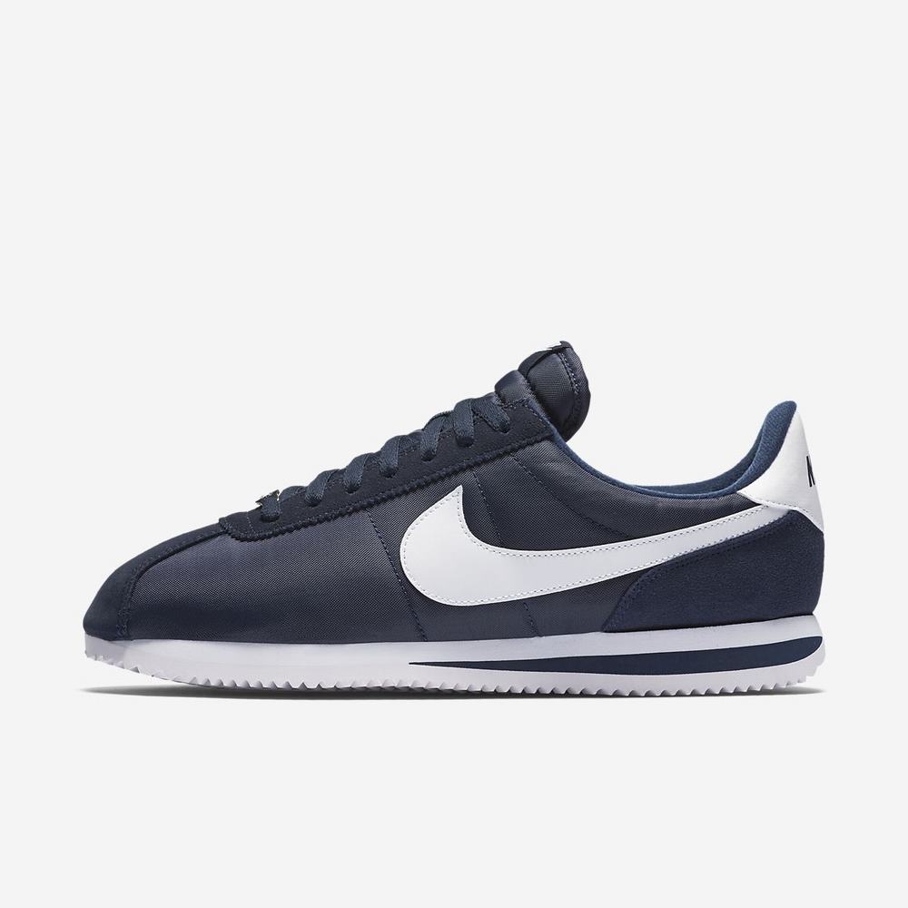 Sneakers Nike Cortez Basic Nylon Bleu Marine 6459-173 Obsidian/Metallic Silver/White Homme | UMI-94369435